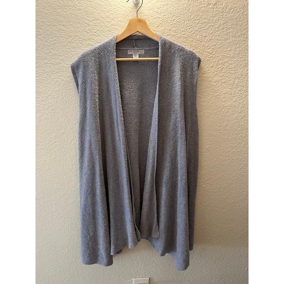 Barefoot Dreams Bamboo Chic Lite Calypso Vest Chambray Blue Open Front 2X Cozy - Picture 2 of 5